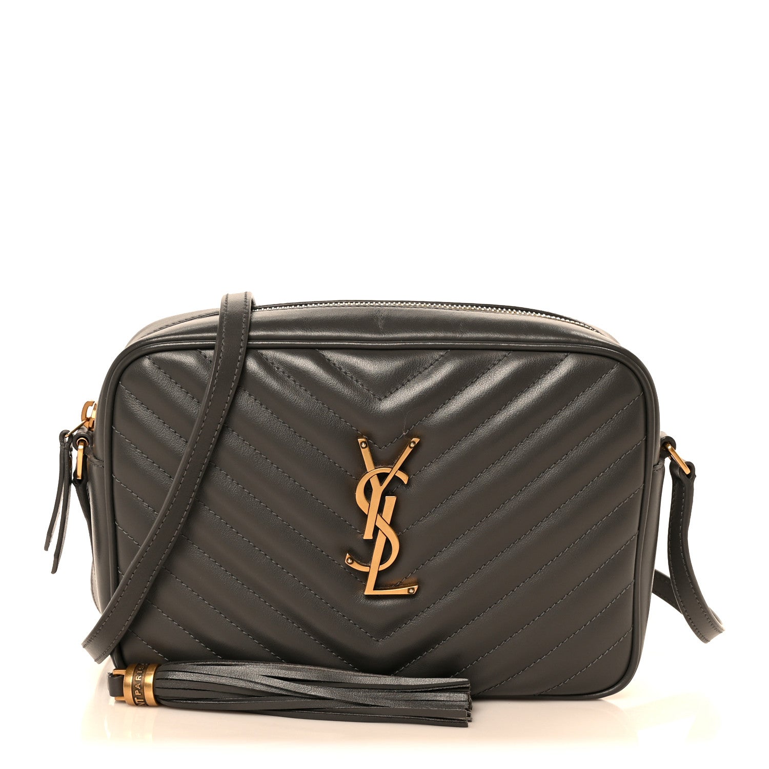 Saint Laurent Calfskin Matelasse Monogram Lou Camera Bag Storm 1 of 10
