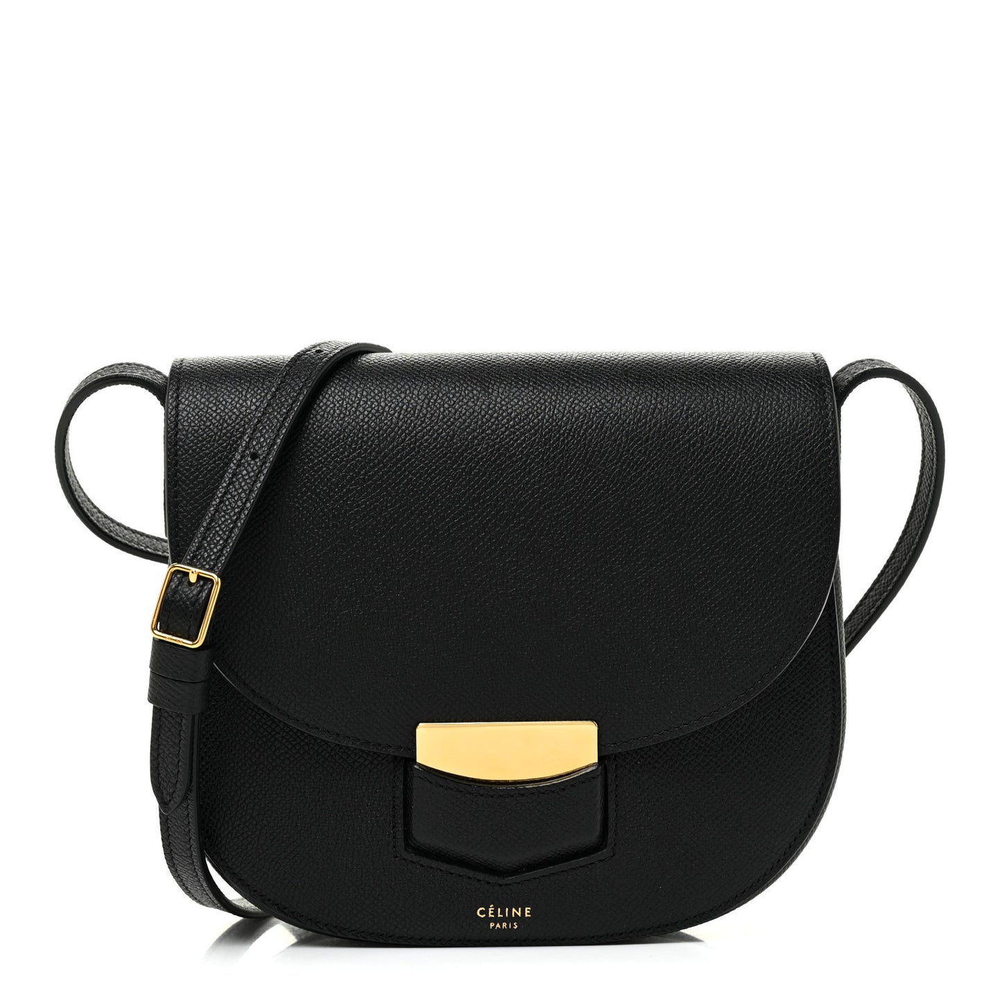 Grained Calfskin Small Trotteur Black