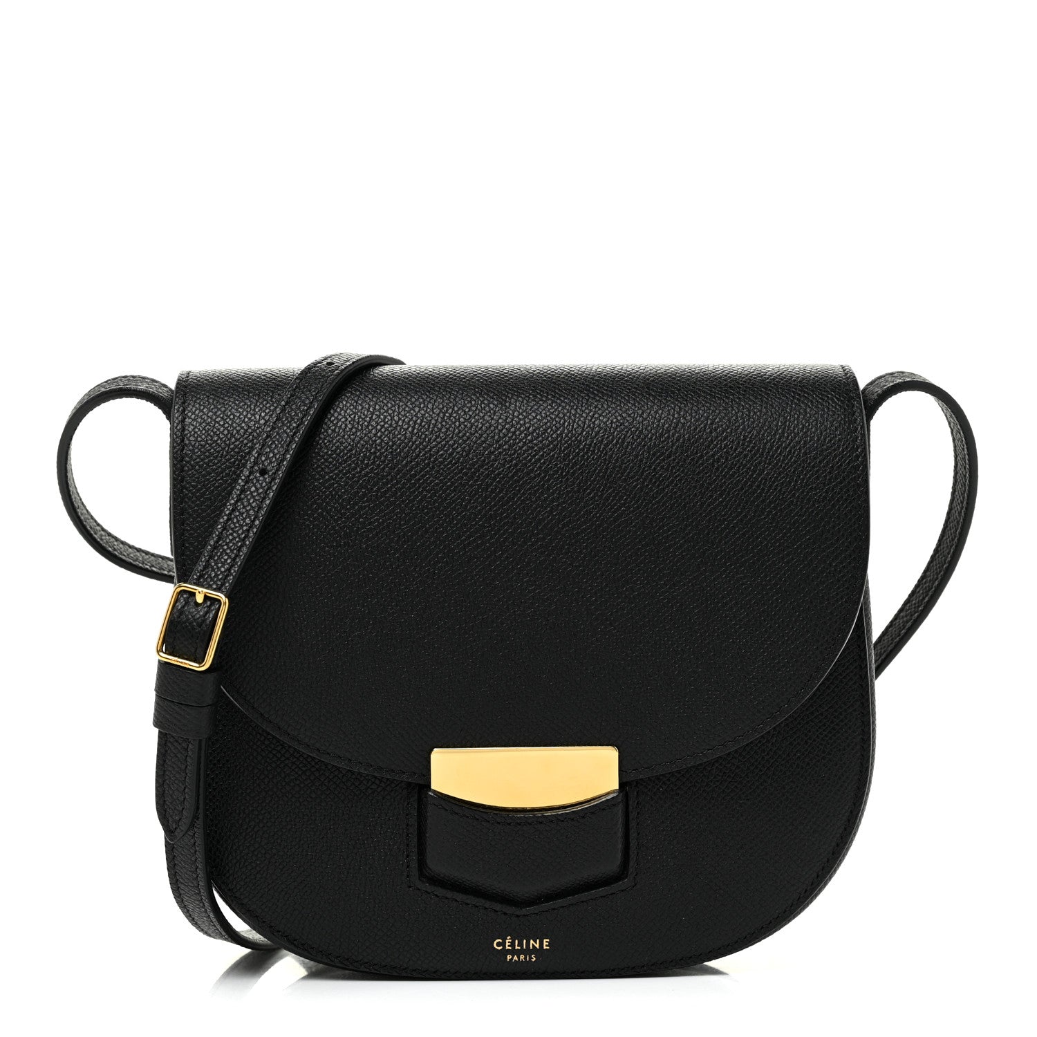 Celine Grained Calfskin Small Trotteur Black 1 of 10