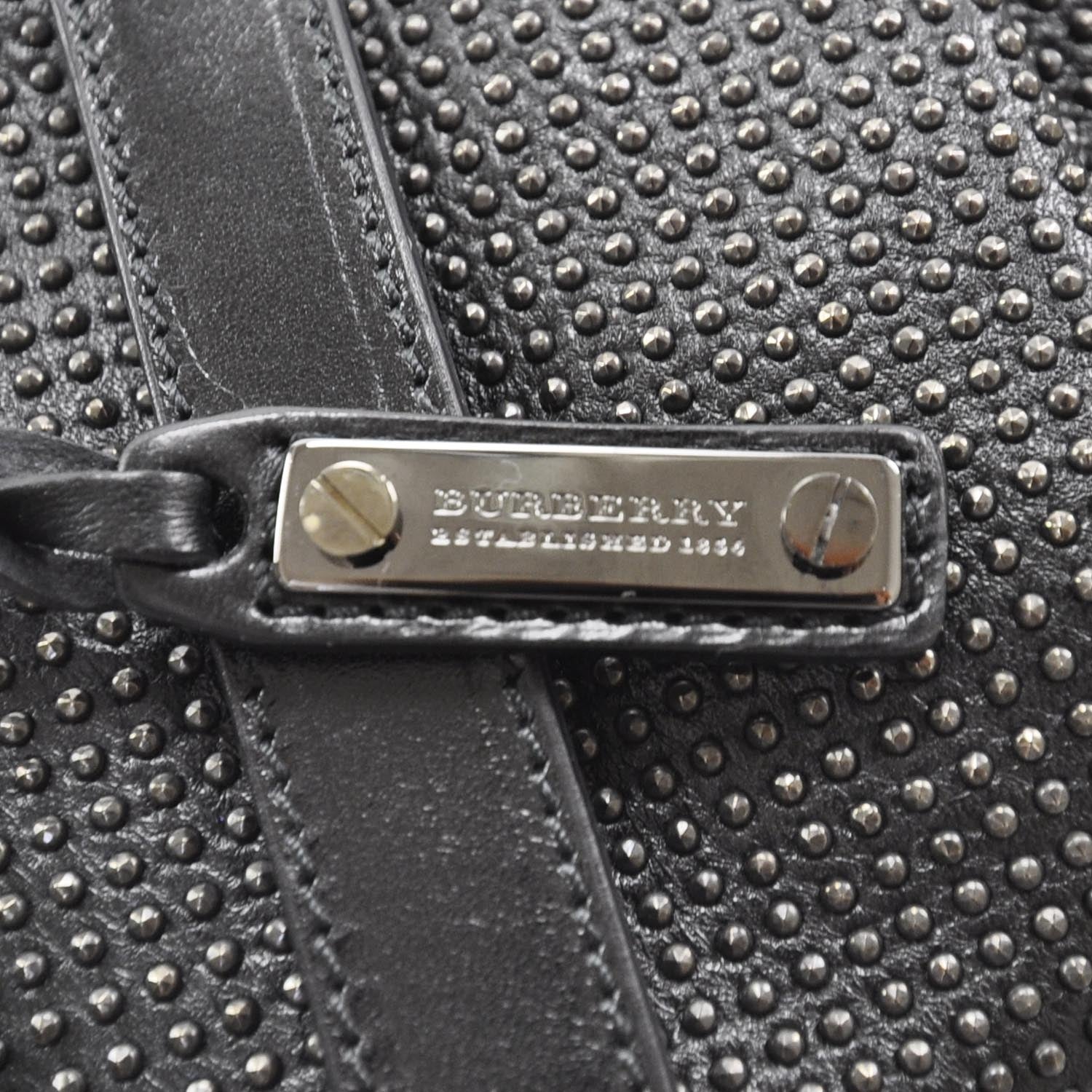 Burberry Prorsum Leather Studded Lizzie Shoulder Bag Black 9 of 9