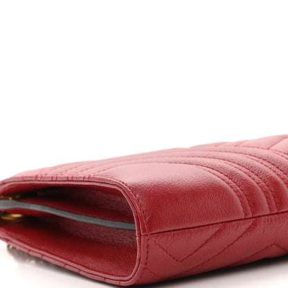 Gucci Azalea Calfskin Matelasse Heart Medium GG Marmont Slim Shoulder Bag Romantic Cerise 9 of 12