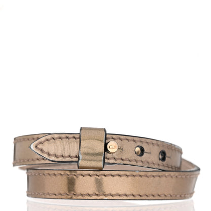 Bulgari Metallic Calfskin Serpenti Forever Double Coil Bracelet S Antique Bronze 3 of 6