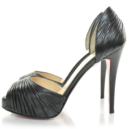 Christian Louboutin Nappa Leather Turbella 120 Platform Pumps 38.5 Black 2 of 7