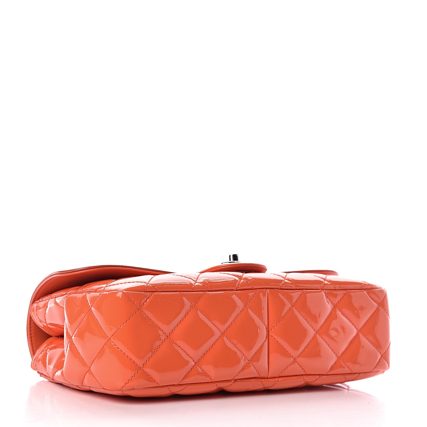 Chanel Patent Quilted Large Coco Shine Flap Orange 4 of 12