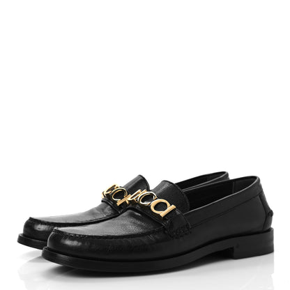 Gucci Goatskin Womens Logo 15mm Loafers 39.5 Black 5 of 16