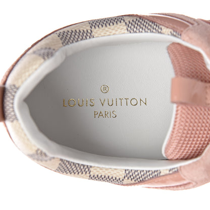 Louis Vuitton Suede Damier Azur Run Away Sneakers 37 Pink 6 of 9