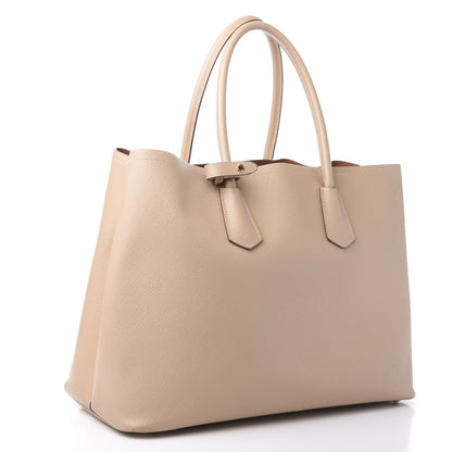 Prada Saffiano Cuir Medium Double Bag Sabbia 3 of 15