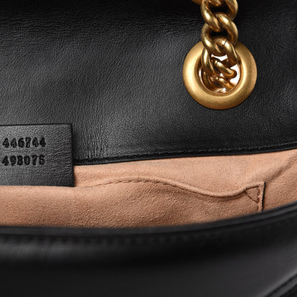 Gucci Calfskin Matelasse Mini GG Marmont Shoulder Bag Black 9 of 10