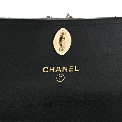 Chanel Calfskin Diamond Stitched CC Wallet Black 6 of 9