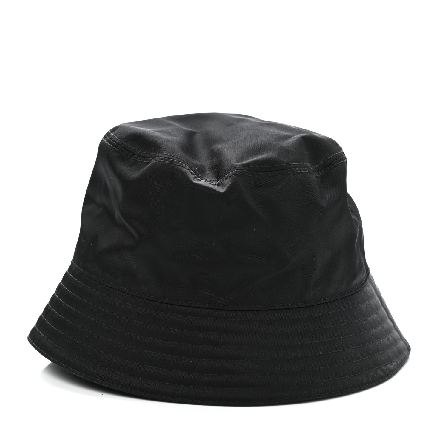 Re-Nylon Metal Triangle Logo Mens Bucket Hat S Black