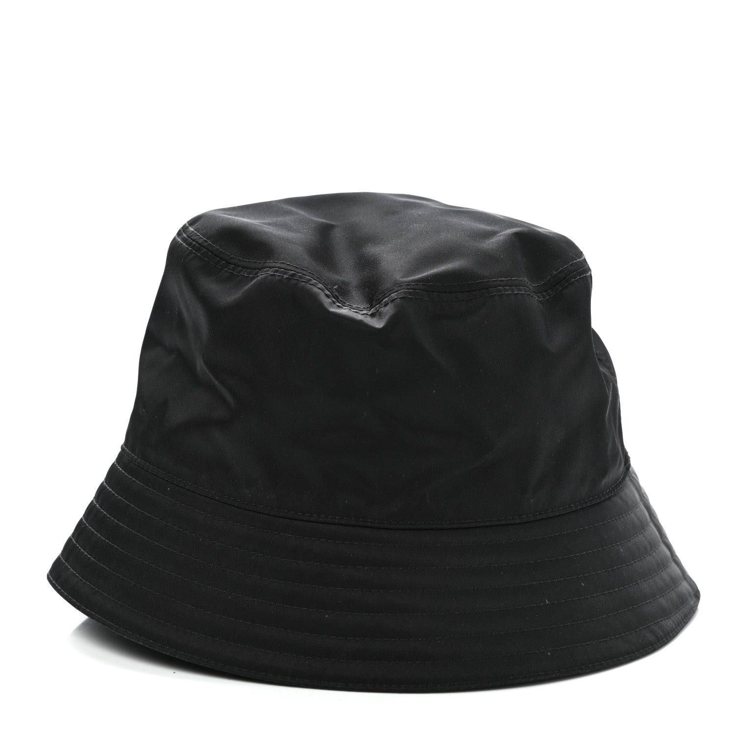 Prada Re-Nylon Metal Triangle Logo Mens Bucket Hat S Black 3 of 7