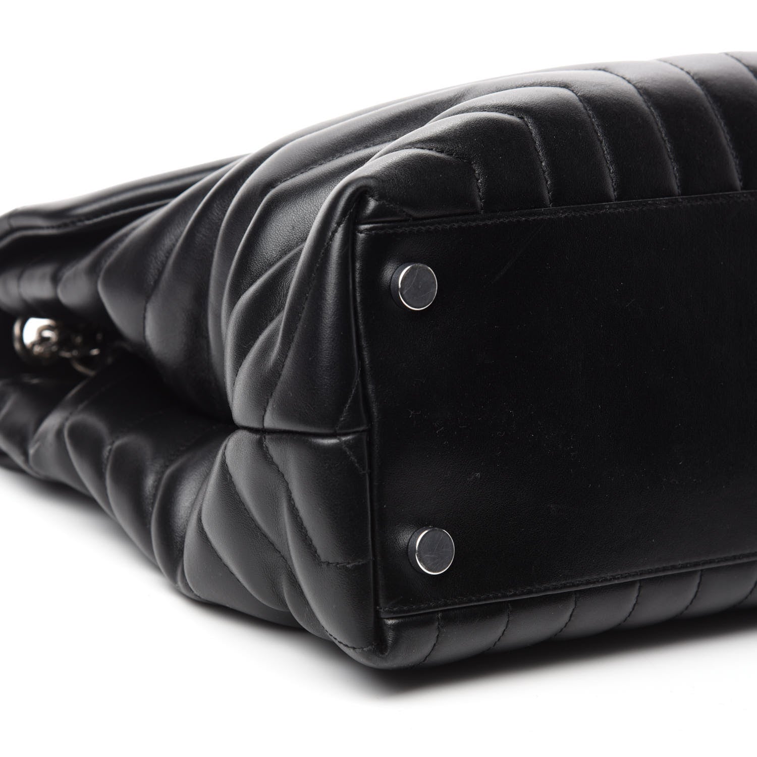 Saint Laurent Calfskin Y Quilted Monogram Large Loulou Chain Satchel Black 6 of 12