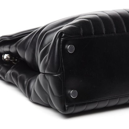 Saint Laurent Calfskin Y Quilted Monogram Large Loulou Chain Satchel Black 6 of 12