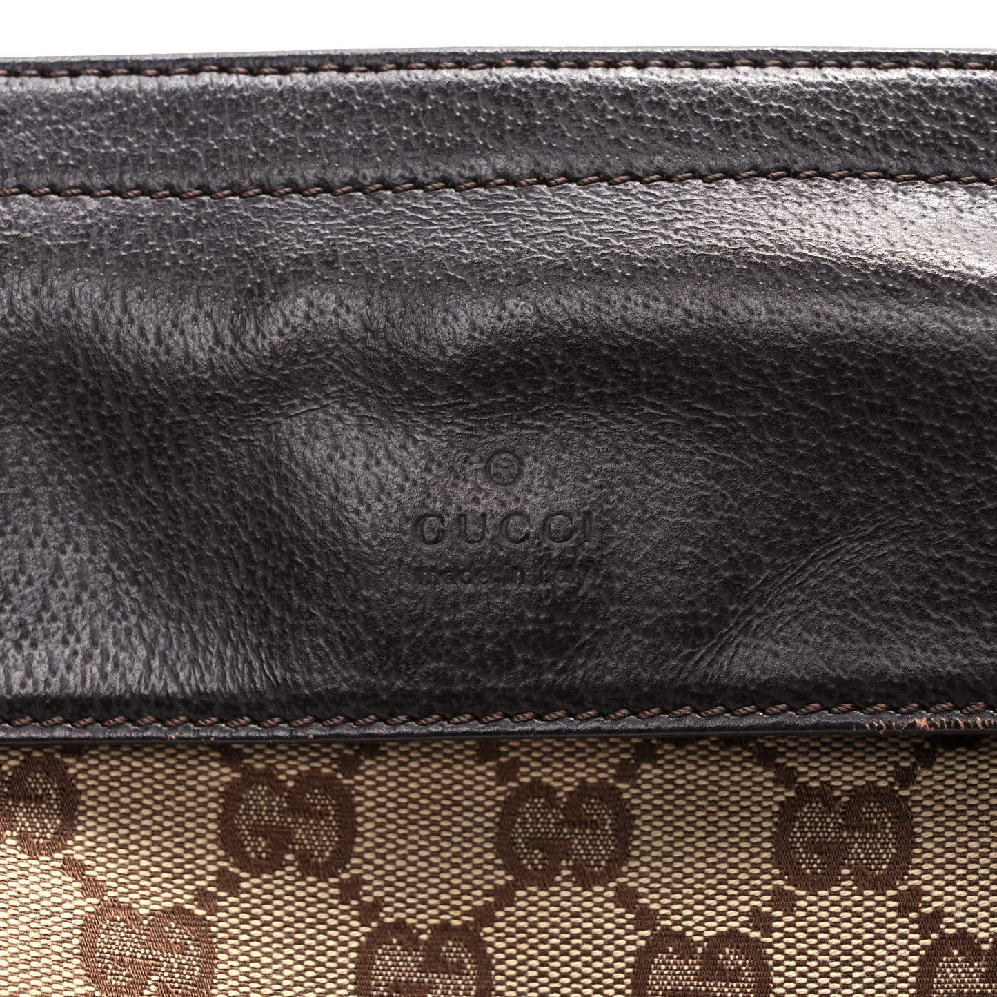 GG Monogram Double Pocket Belt Bag Dark Brown