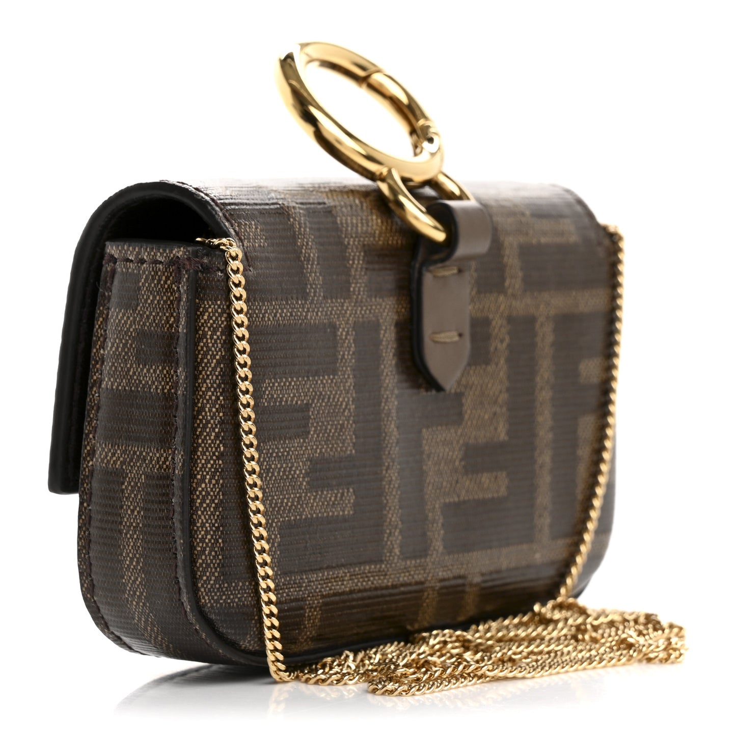 Glazed Fabric FF 1974 Nano Baguette Charm Mogano Panna