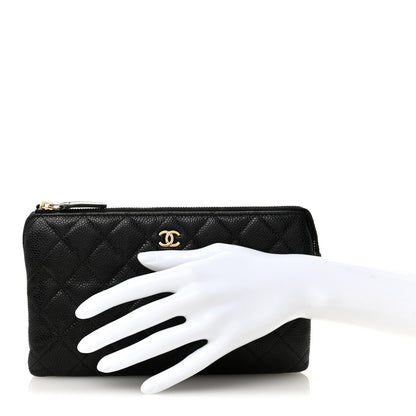 Chanel Caviar Quilted Small Zipped Clutch Black 2 of 11