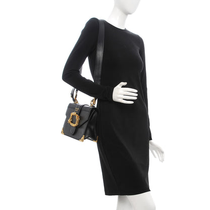 Prada City Calf Saffiano Animalier Top Handle Bag Black 2 of 9