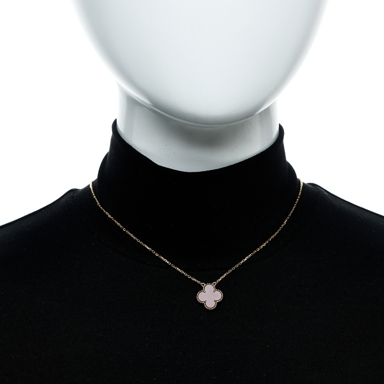 Van Cleef & Arpels 18K Yellow Gold Carnelian Vintage Alhambra Pendant Necklace 2 of 7