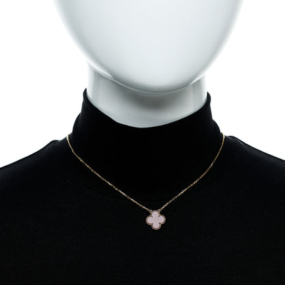 Van Cleef & Arpels 18K Yellow Gold Carnelian Vintage Alhambra Pendant Necklace 2 of 7