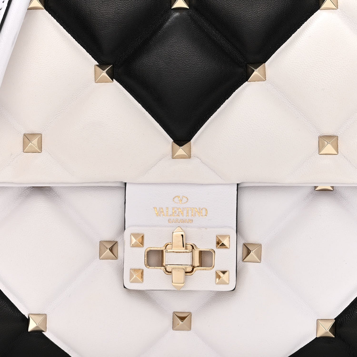 Valentino Garavani Nappa Medium Candystud Top Handle Bag White Black 8 of 14