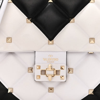 Valentino Garavani Nappa Medium Candystud Top Handle Bag White Black 8 of 14
