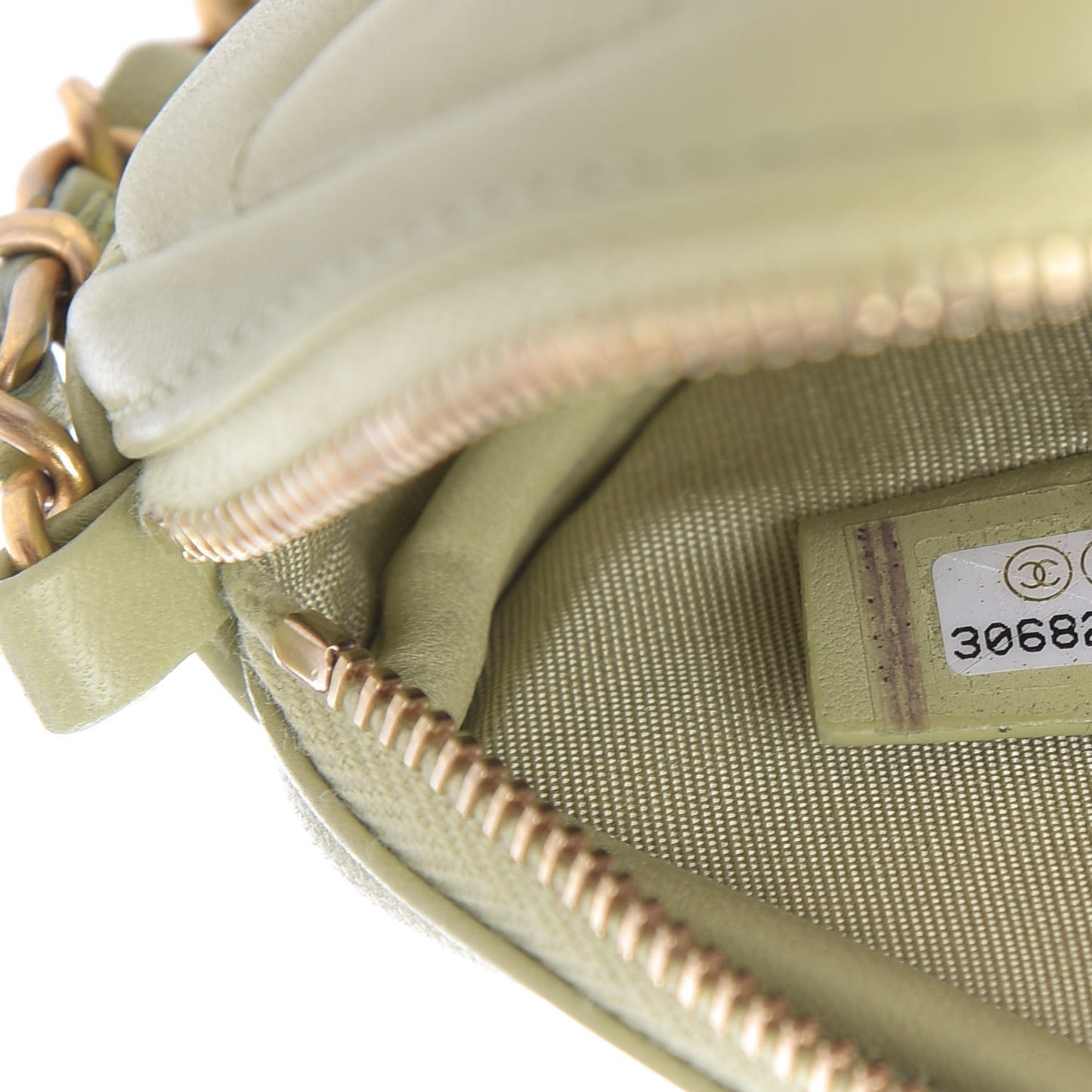 Lambskin Quilted Diamond Coin Purse With Chain Green
