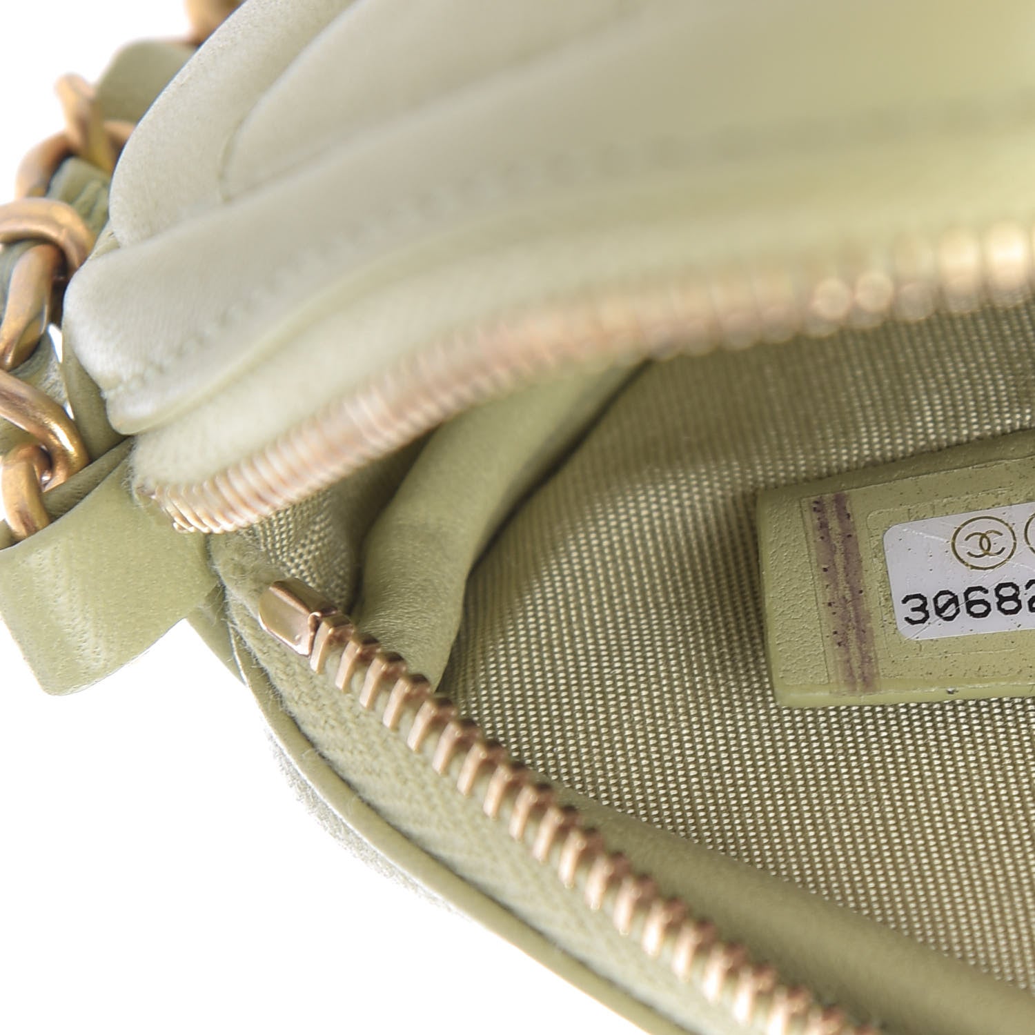 Chanel Lambskin Quilted Diamond Coin Purse With Chain Green 9 of 10