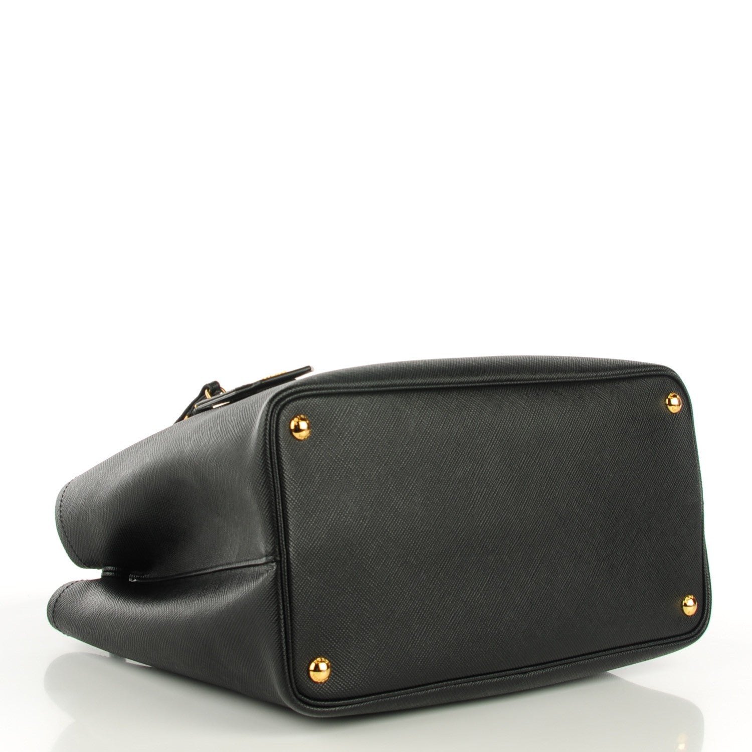 Prada Saffiano Cuir Large Double Bag Black Mughetto 4 of 8