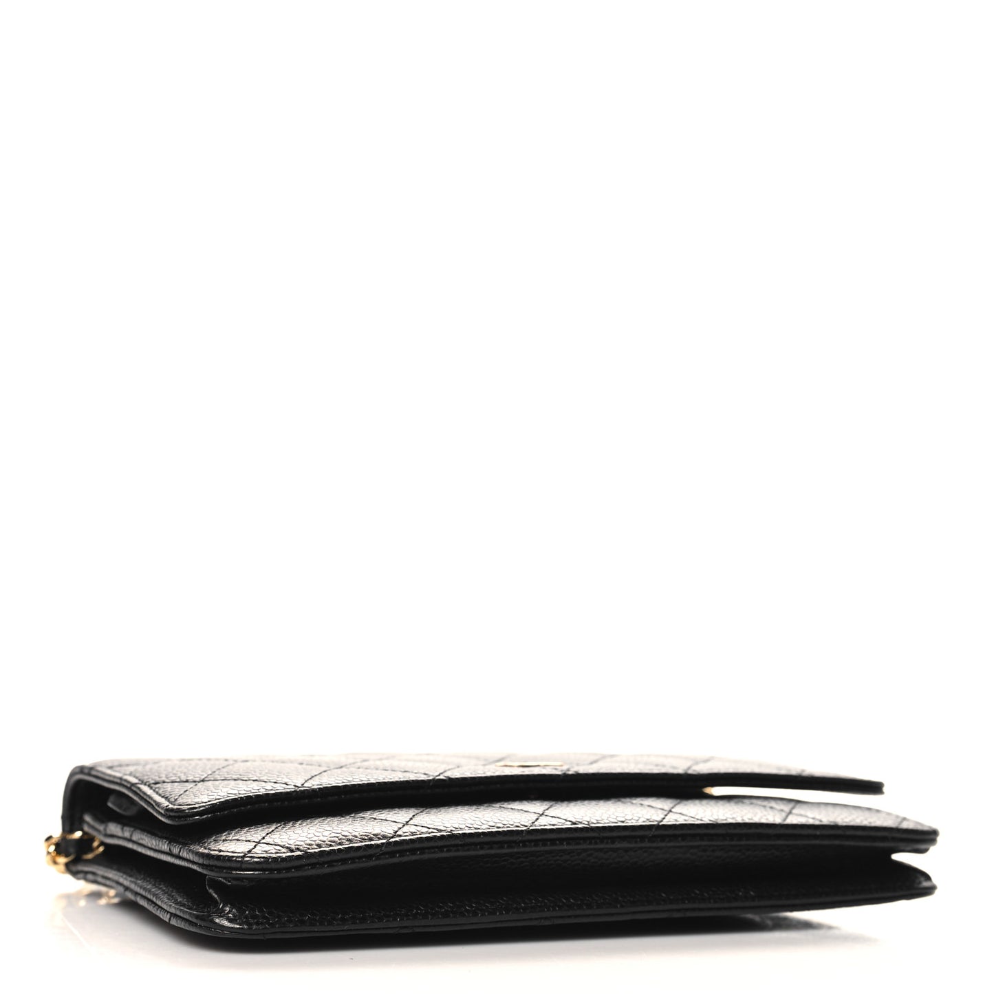 Caviar Quilted Wallet on Chain WOC Black