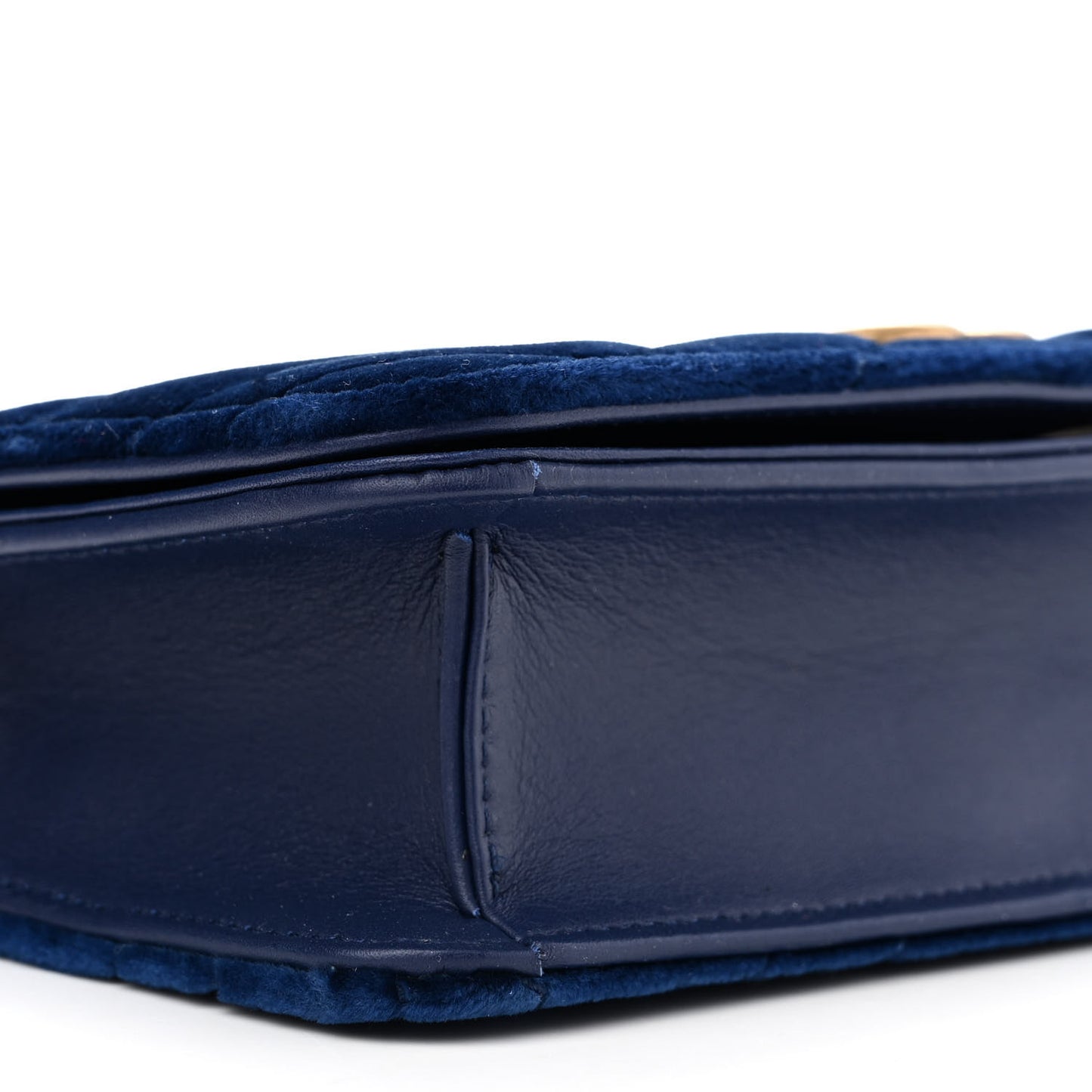Velvet Matelasse GG Marmont Mini Bag Cobalt Blue