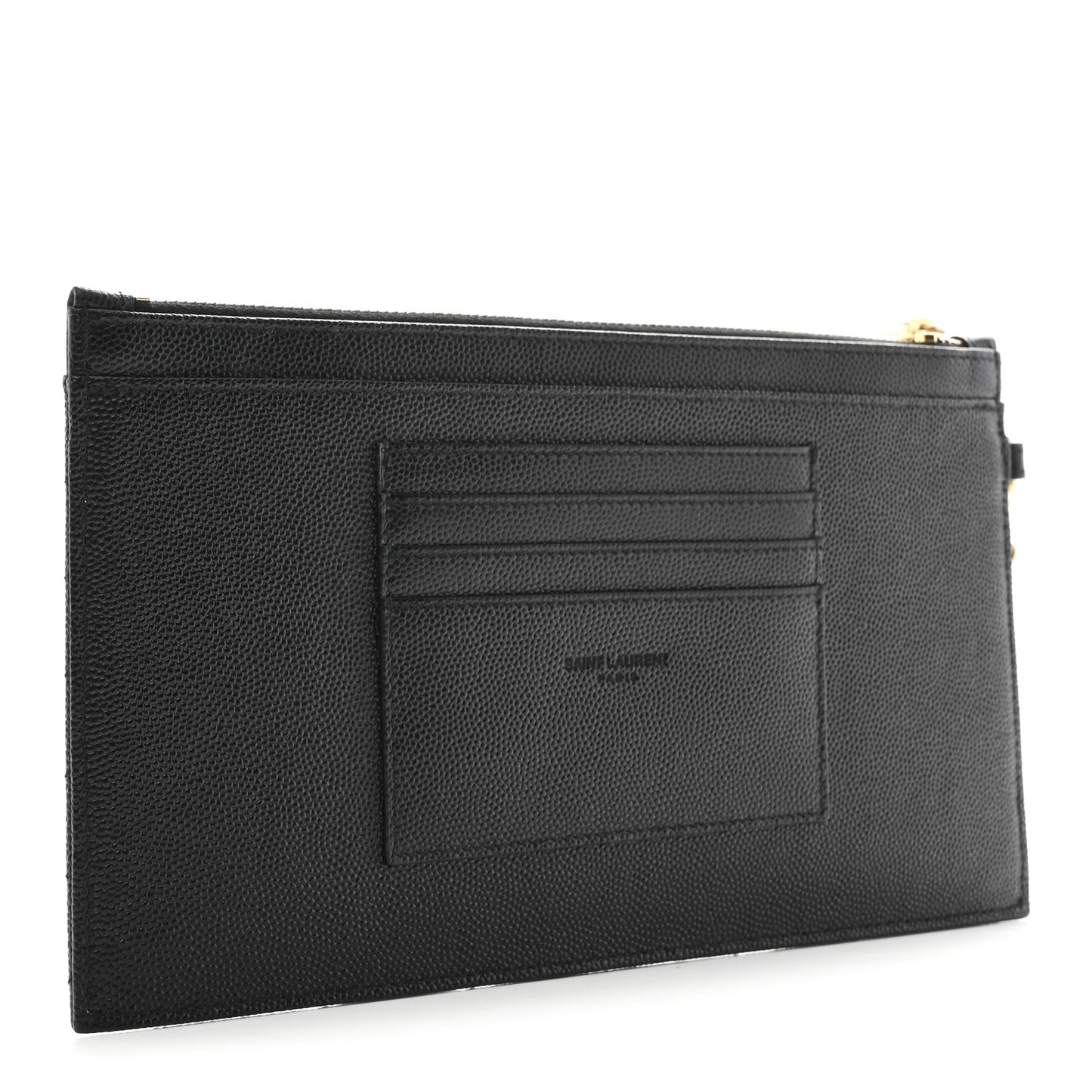 Grain De Poudre Chevron Monogram Large Bill Pouch Black