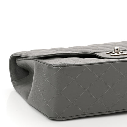 Chanel Caviar Quilted Jumbo Single Flap Grey 9 of 10