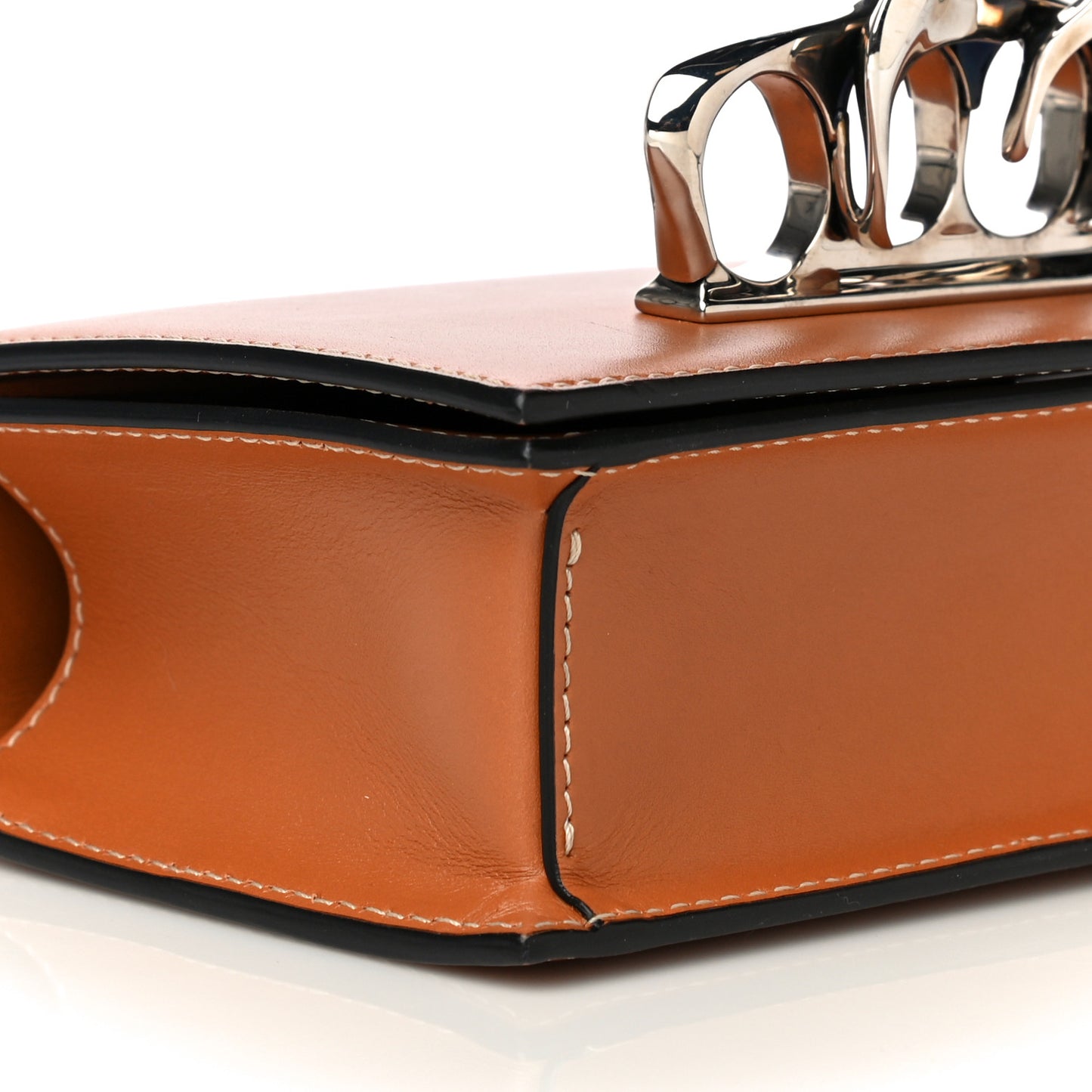 Calfskin Sculptural Knuckle Crossbody Tan Brow
