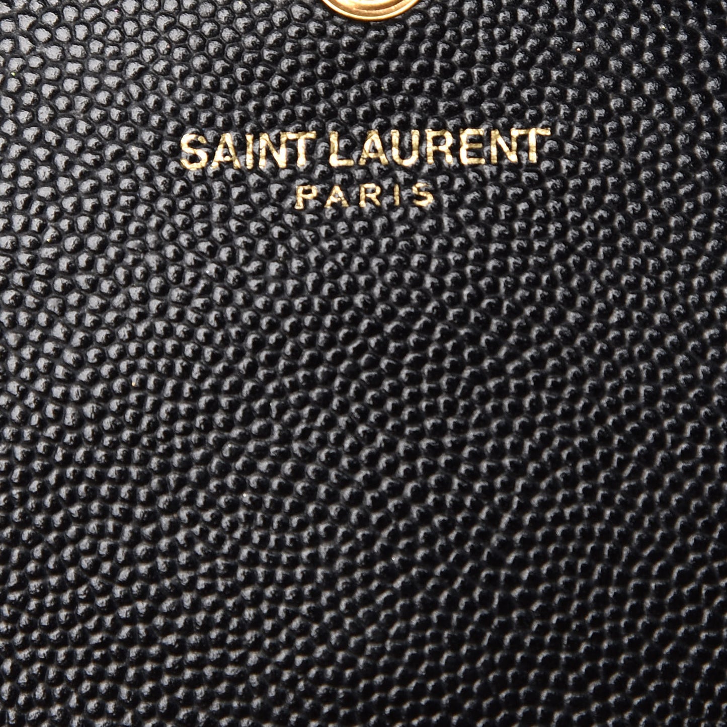 Grain De Poudre Matelasse Chevron Monogram Envelope Chain Wallet Black
