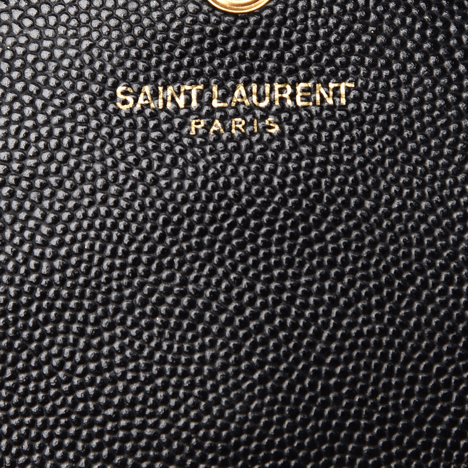 Saint Laurent Grain De Poudre Matelasse Chevron Monogram Envelope Chain Wallet Black 6 of 17