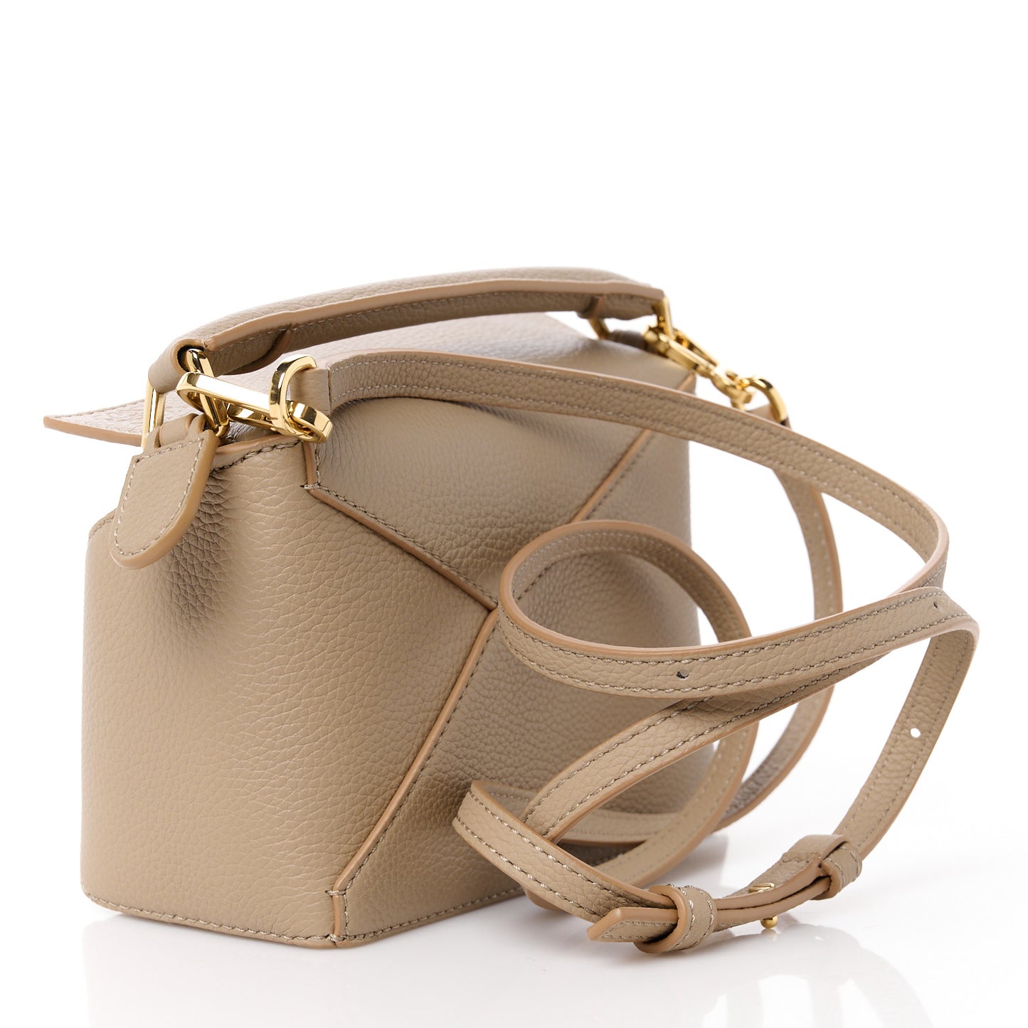Calfskin Mini Puzzle Edge Bag Sand