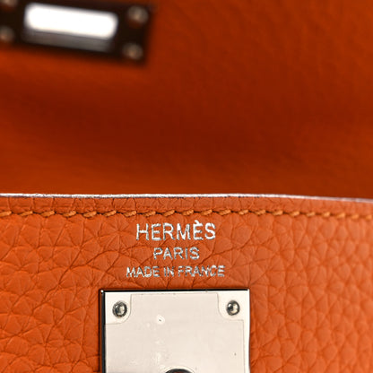 Hermes Taurillon Clemence Kelly Amazone Ado Backpack 22 Abricot Bleu Encre Cuivre 5 of 9