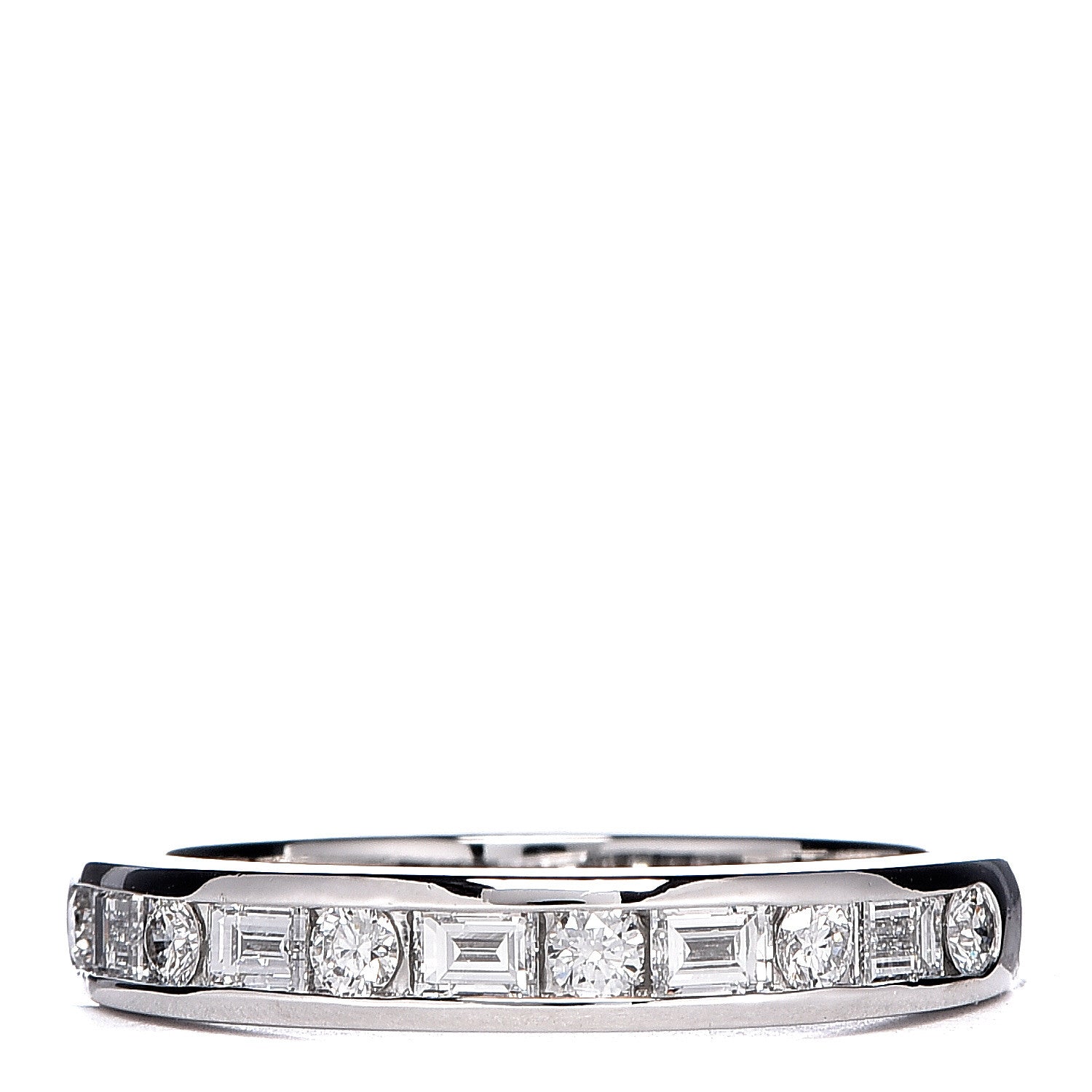 Tiffany Platinum Diamond 3mm Channel-Set Band Ring 56 7.75 1 of 6