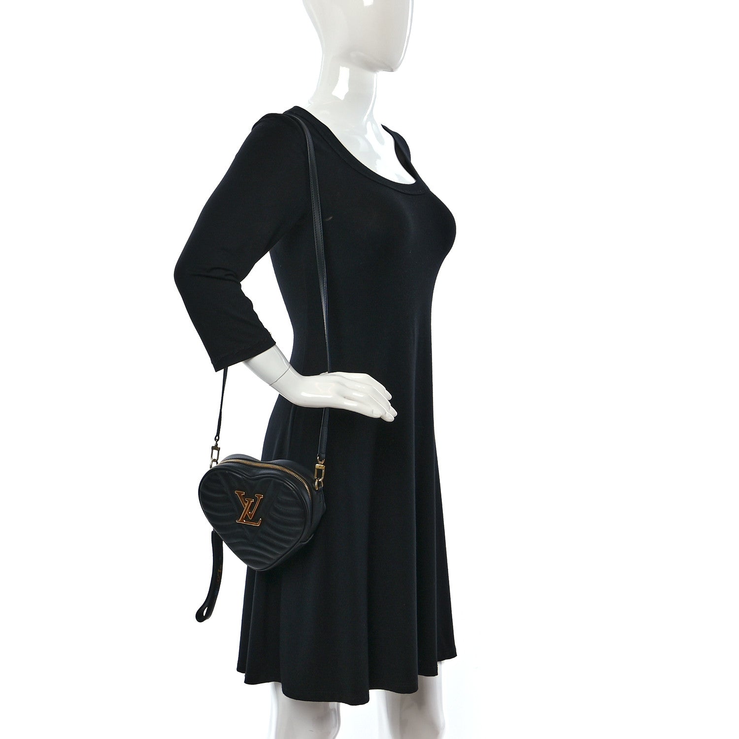 Louis Vuitton Calfskin New Wave Heart Bag Black 3 of 12
