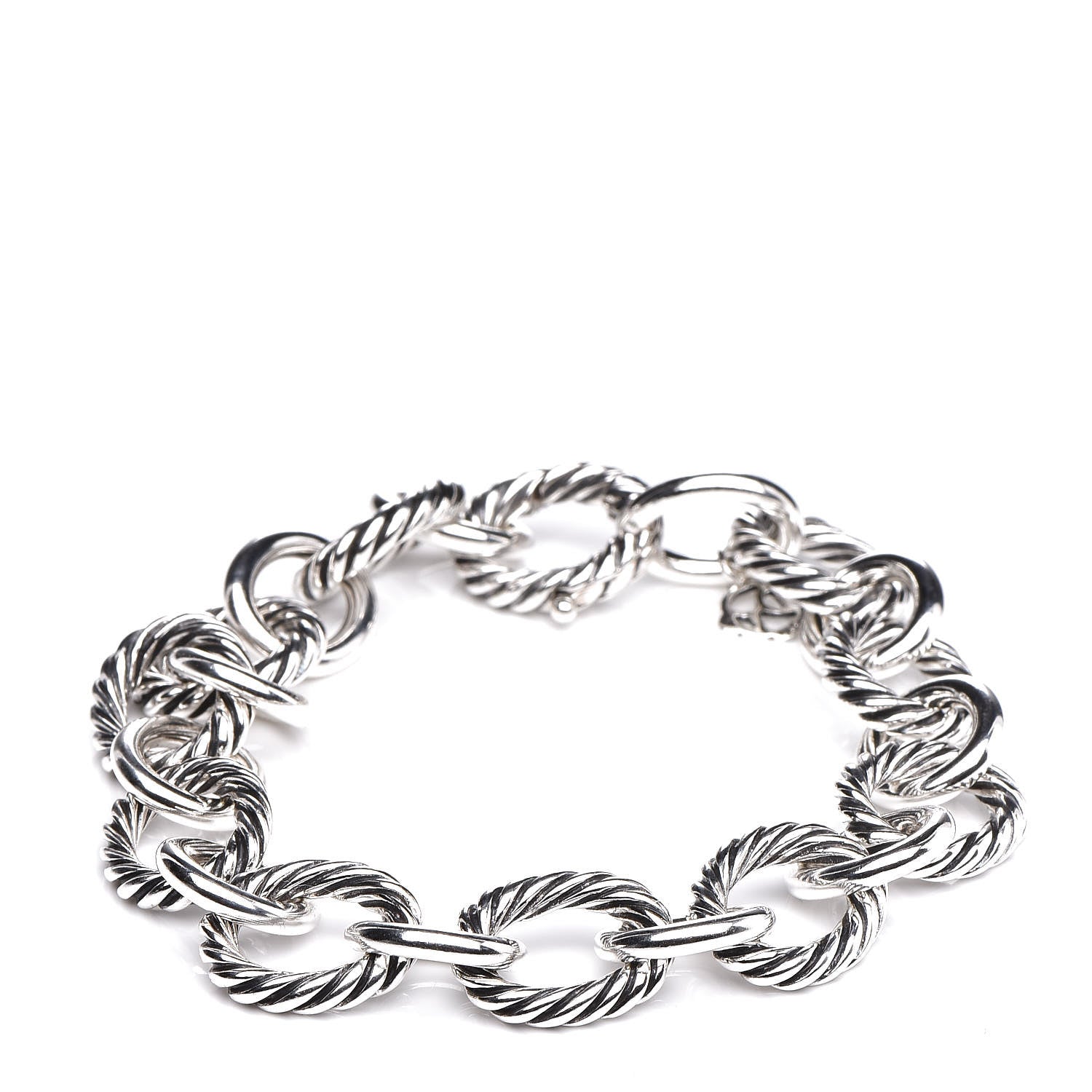 David Yurman Sterling Silver 12mm Large Oval Link Bracelet 1 of 5