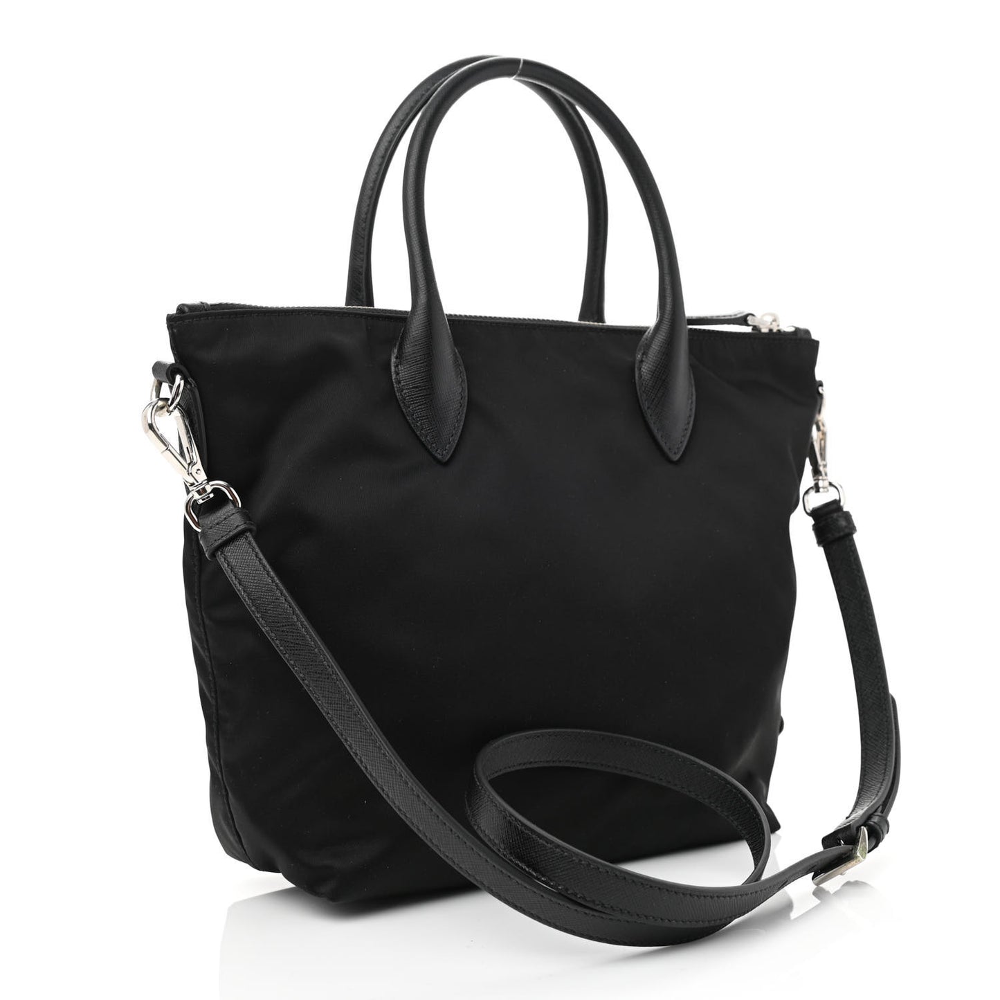 Tessuto Nylon Ricamo Sequin Embroidered Tote Black