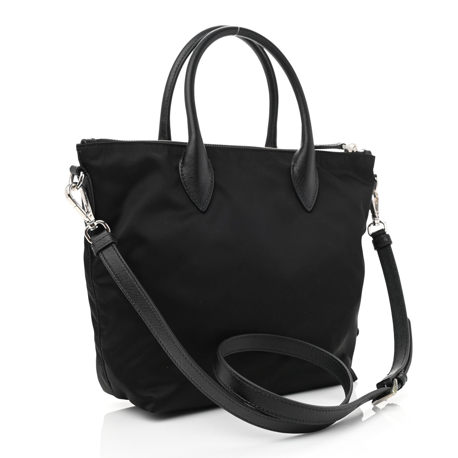 Prada Tessuto Nylon Ricamo Sequin Embroidered Tote Black 2 of 7