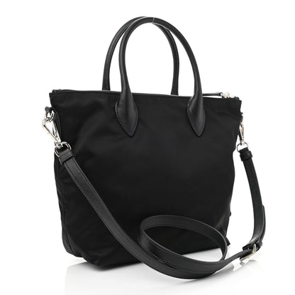 Prada Tessuto Nylon Ricamo Sequin Embroidered Tote Black 2 of 7