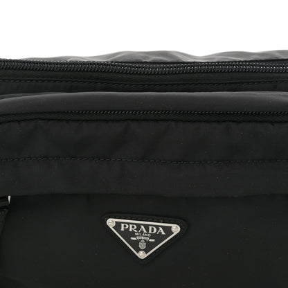 Prada Tessuto Nylon Double Pocket Belt Bag Black 8 of 10