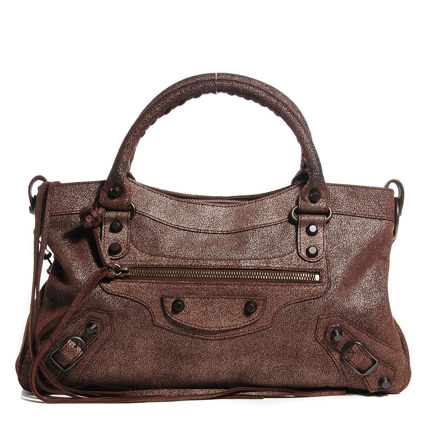 Metallic Craquele Calfskin Classic Hardware First Bronze