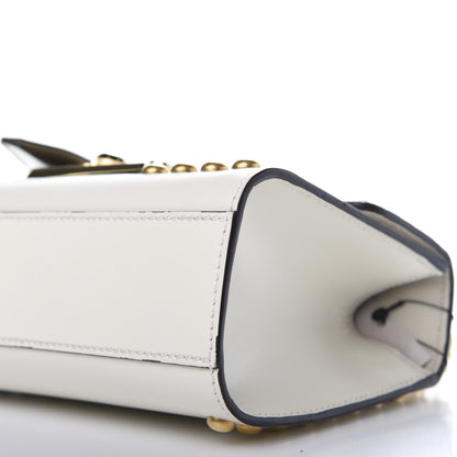 Gucci Calfskin Floral Embroidered Small Padlock Shoulder Bag White 7 of 9