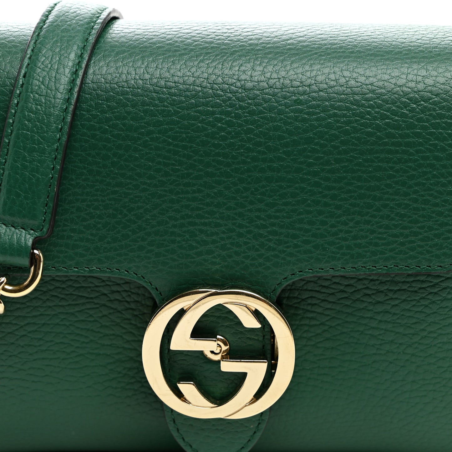 Dollar Calfskin Interlocking G Crossbody Bag Emerald