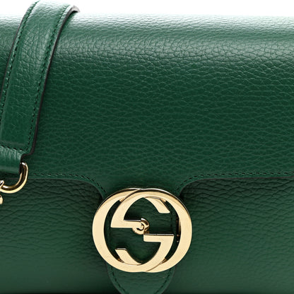 Gucci Dollar Calfskin Interlocking G Crossbody Bag Emerald 7 of 9