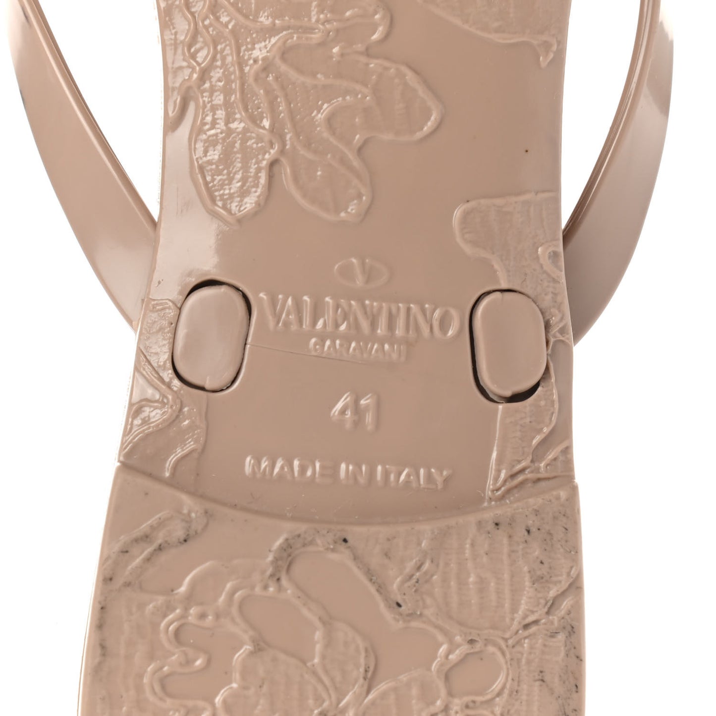 PVC Jelly Rockstud Bow Thong Sandals 41 Poudre