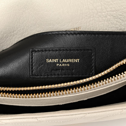 Saint Laurent Sheepskin Matelasse Chevron Monogram Medium College Bag Crema Soft 6 of 13